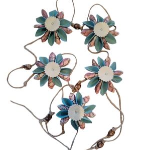 ​ Leather Flower Garland Hand Crafted Christmas Decor Unique Rustic Western